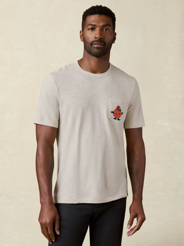 Syracuse University Sunwashed Pocket Tee - Island Dune Heather sold by Faherty