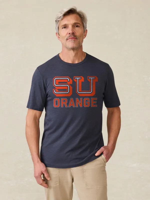 Syracuse University Sunwashed Tee - Dune Navy sold by Faherty
