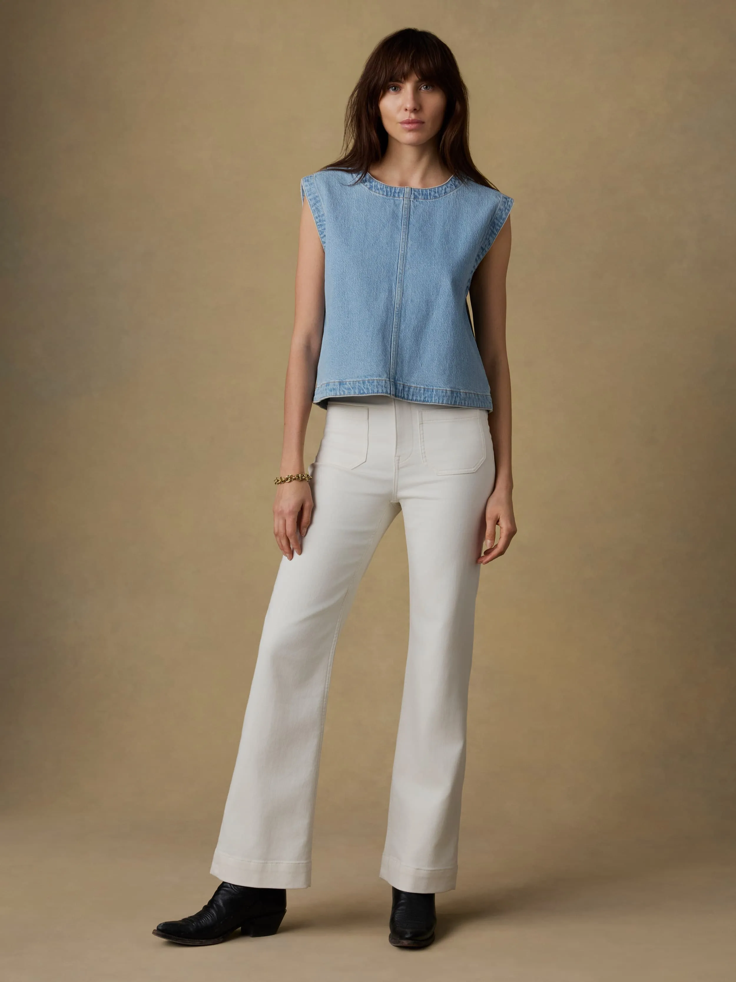 Solstice Denim Shell Top - Bay Drift Wash sold by Faherty product image thumbnail 4