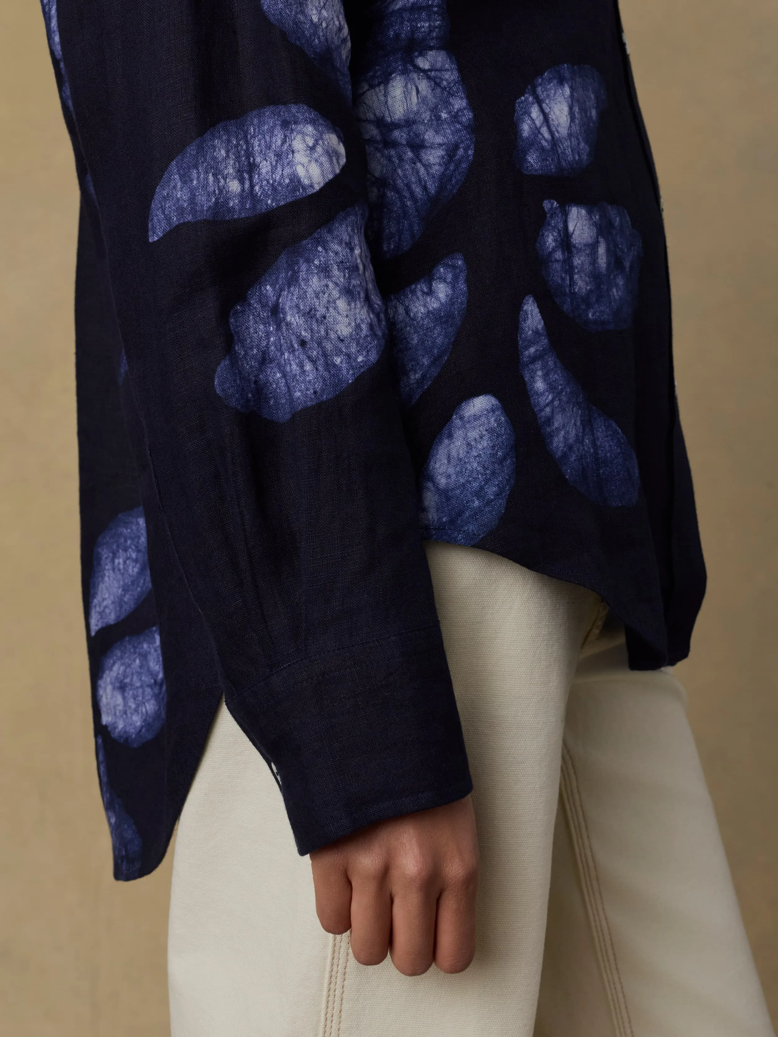 Mia Relaxed Shirt - Midnight Batik Floral sold by Faherty product image thumbnail 3