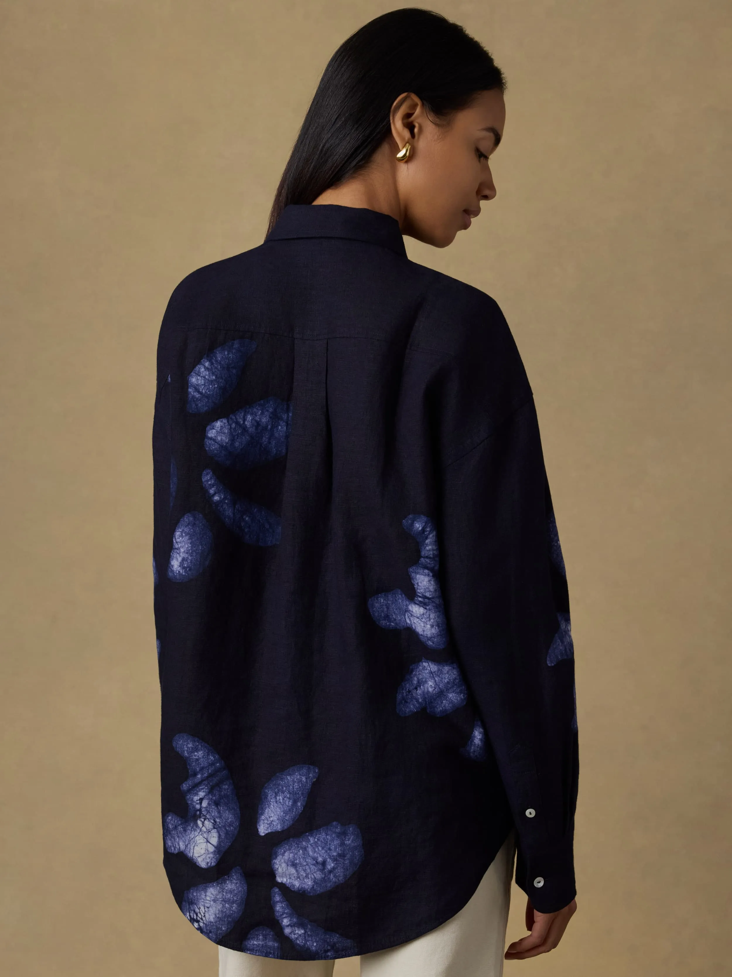 Mia Relaxed Shirt - Midnight Batik Floral sold by Faherty product image thumbnail 4