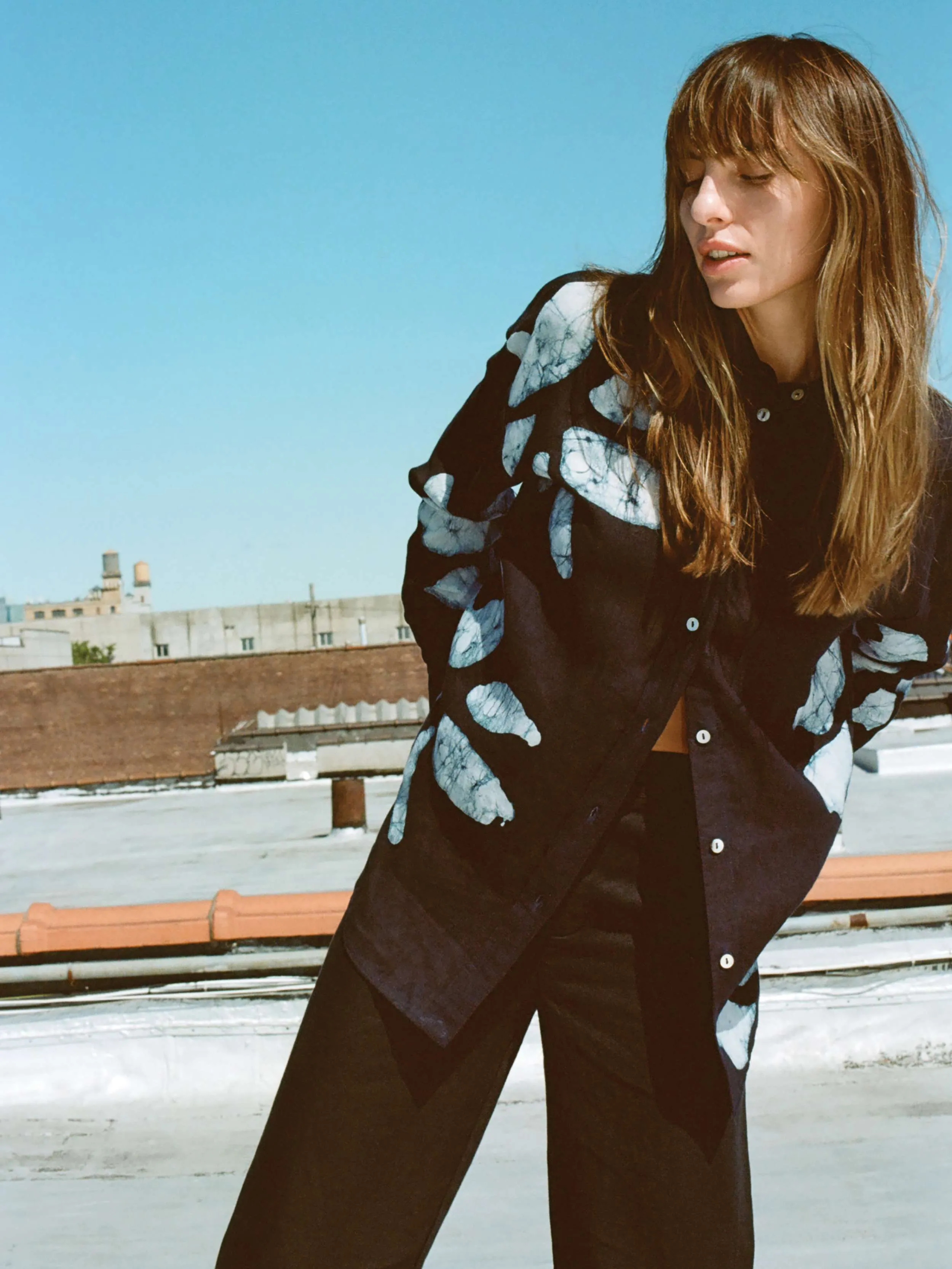 Mia Relaxed Shirt - Midnight Batik Floral sold by Faherty