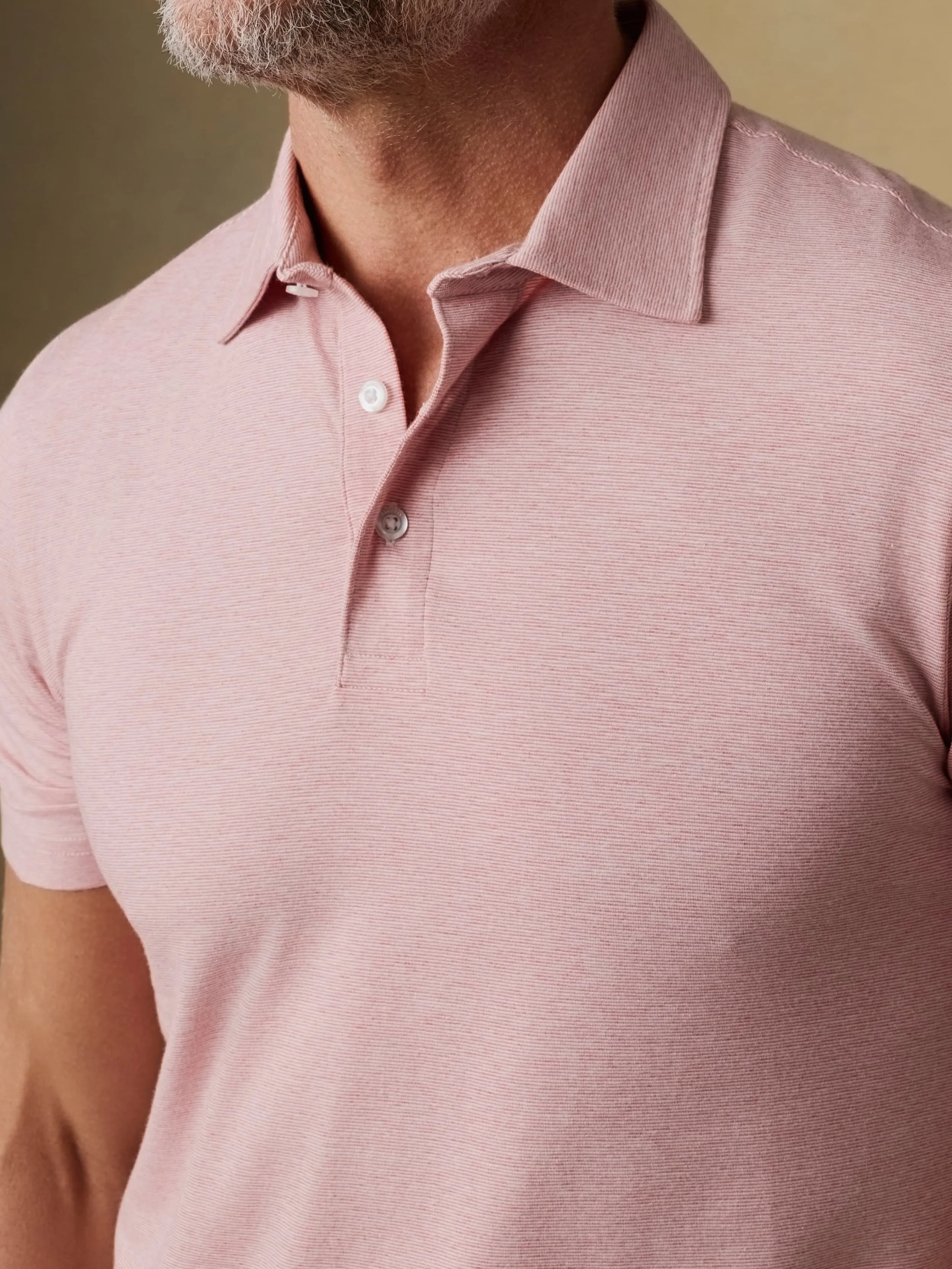 Short-Sleeve Movement™ Polo - Ivory Rose Feeder sold by Faherty product image thumbnail 5