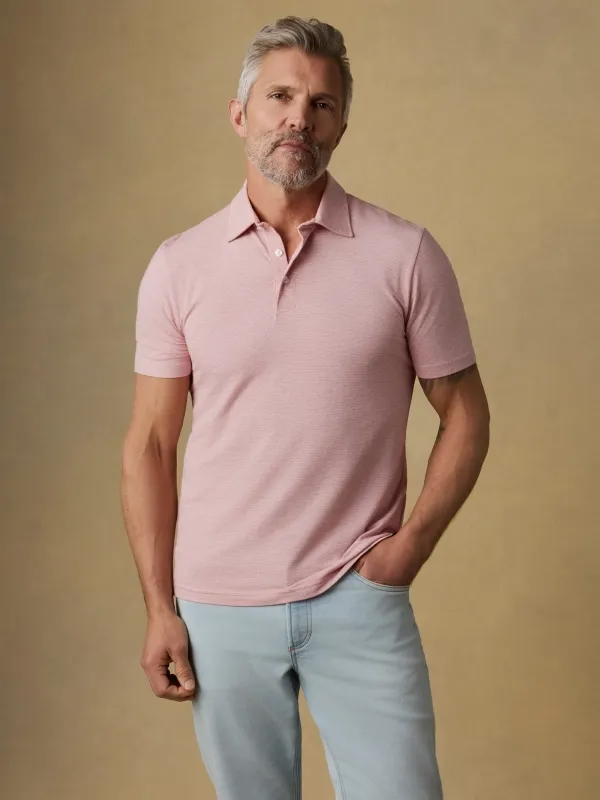 Short-Sleeve Movement™ Polo - Ivory Rose Feeder made by Faherty