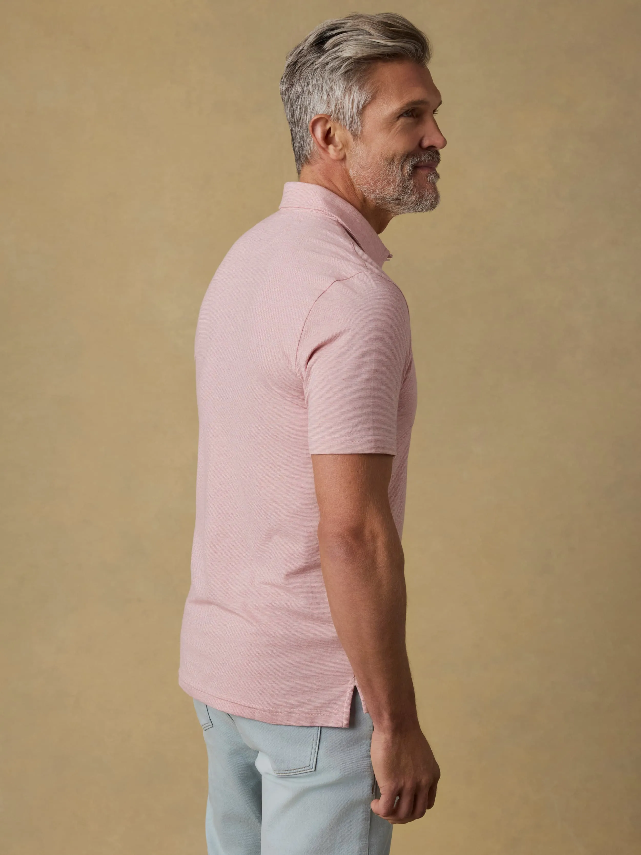 Short-Sleeve Movement™ Polo - Ivory Rose Feeder sold by Faherty product image thumbnail 3