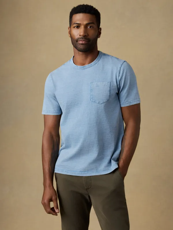 Short-Sleeve Indigo Pocket Tee - 10-year Wash made by Faherty