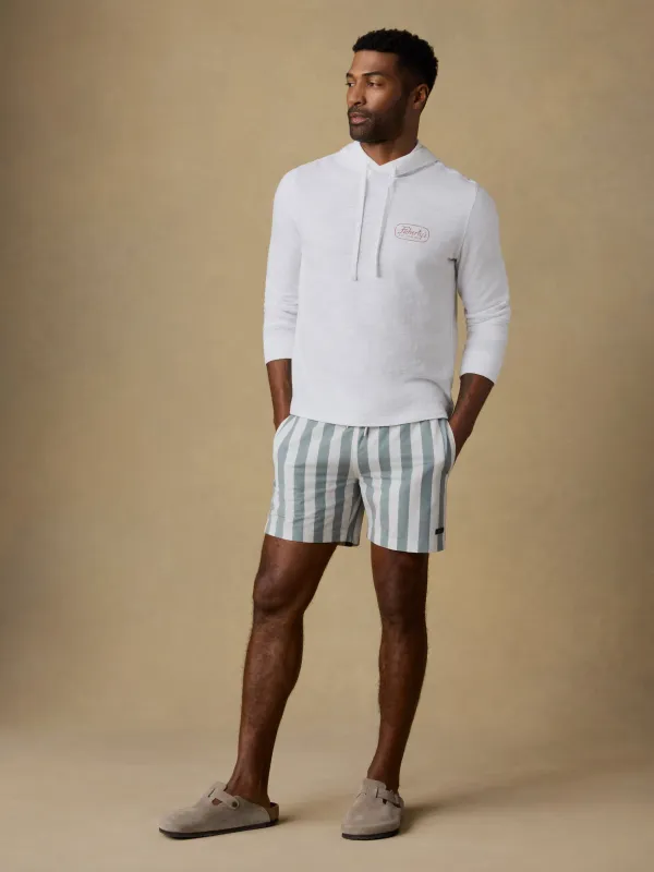 All Day™ Trunk (6") - Sage Awning Stripe sold by Faherty