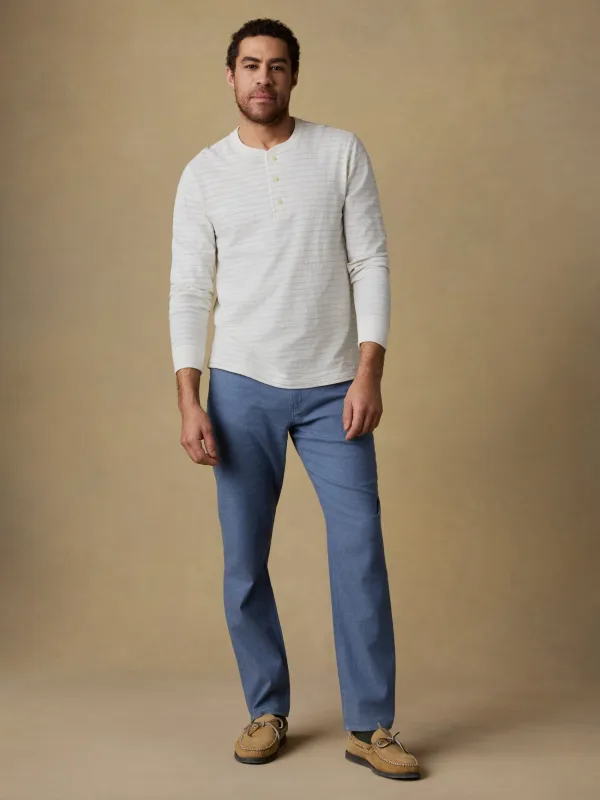 Movement™ Linen 5-Pocket Pant - Dusk Blue sold by Faherty