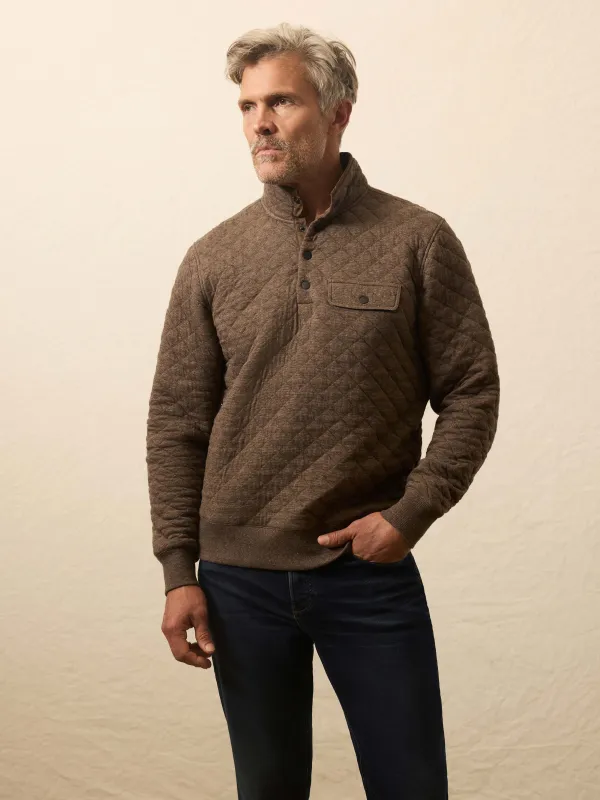 Epic Quilted Fleece Pullover - Mountain Branch Heather made by Faherty