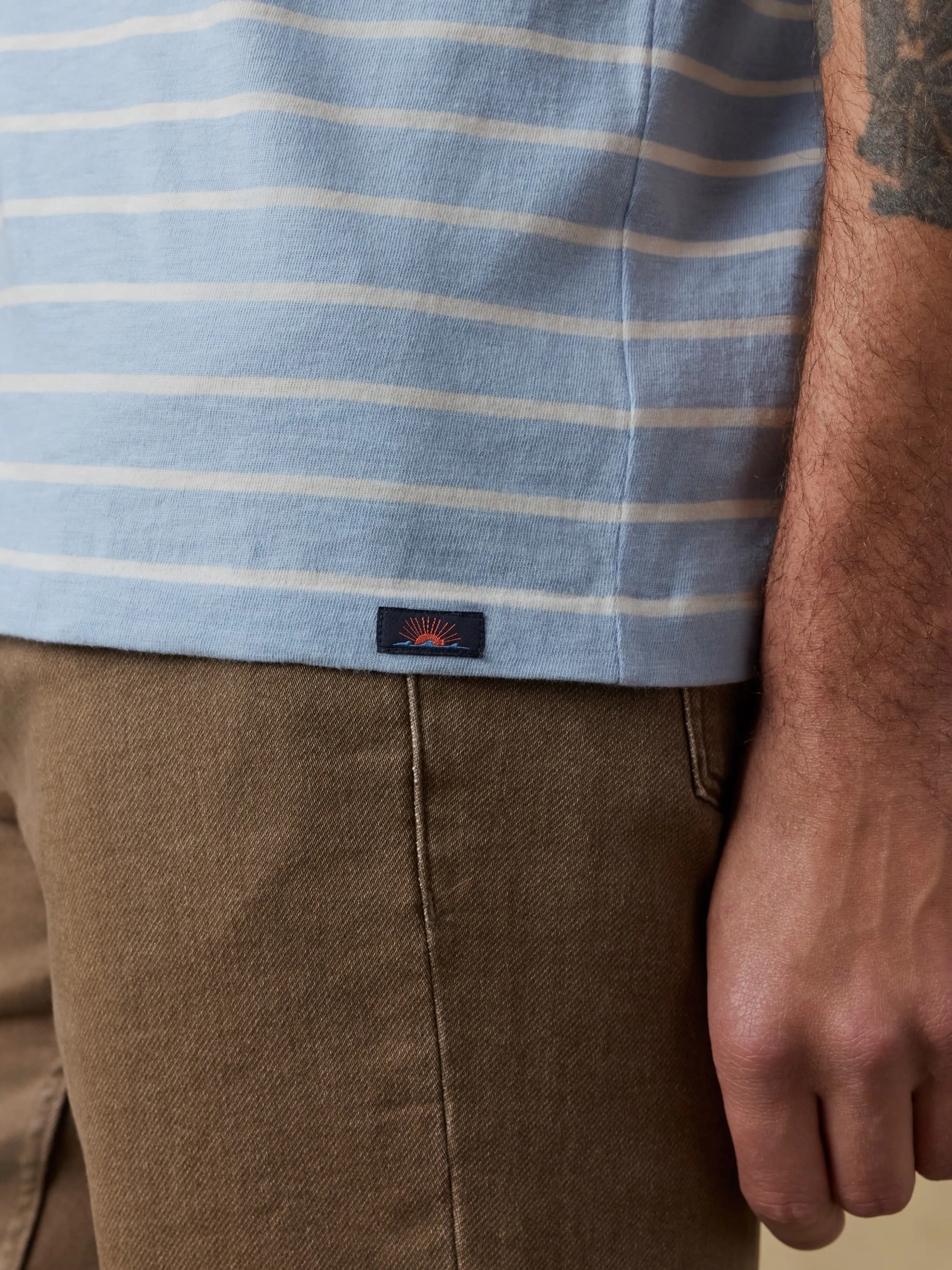 Sunwashed Regenerative Tee - Bermuda Sail Stripe sold by Faherty product image thumbnail 5