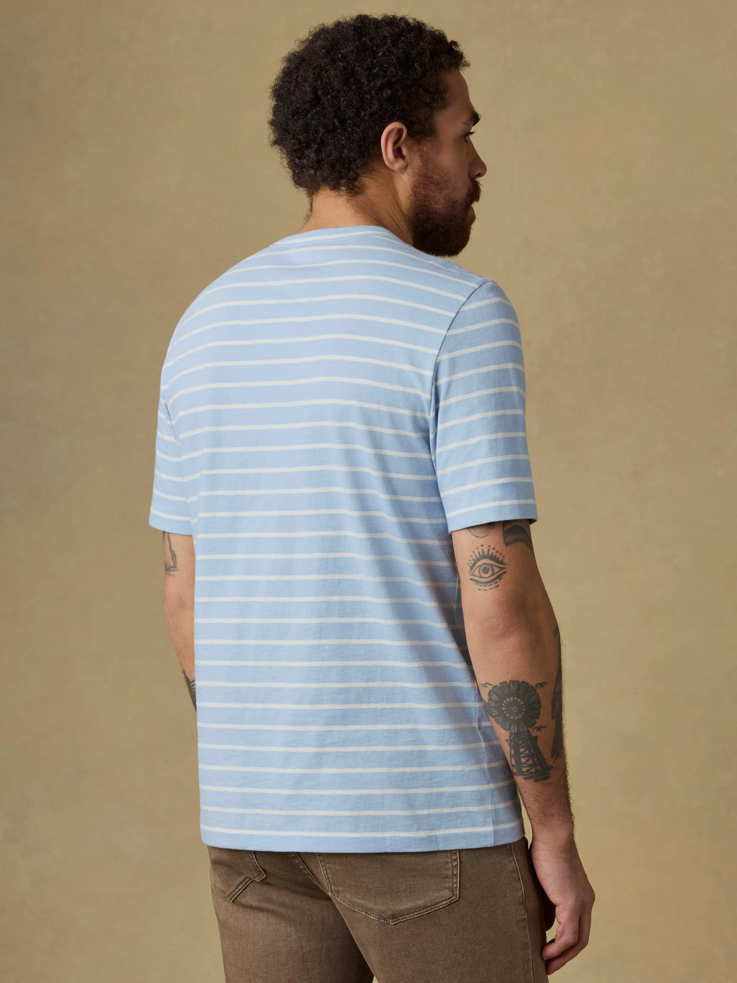Sunwashed Regenerative Tee - Bermuda Sail Stripe sold by Faherty product image thumbnail 3