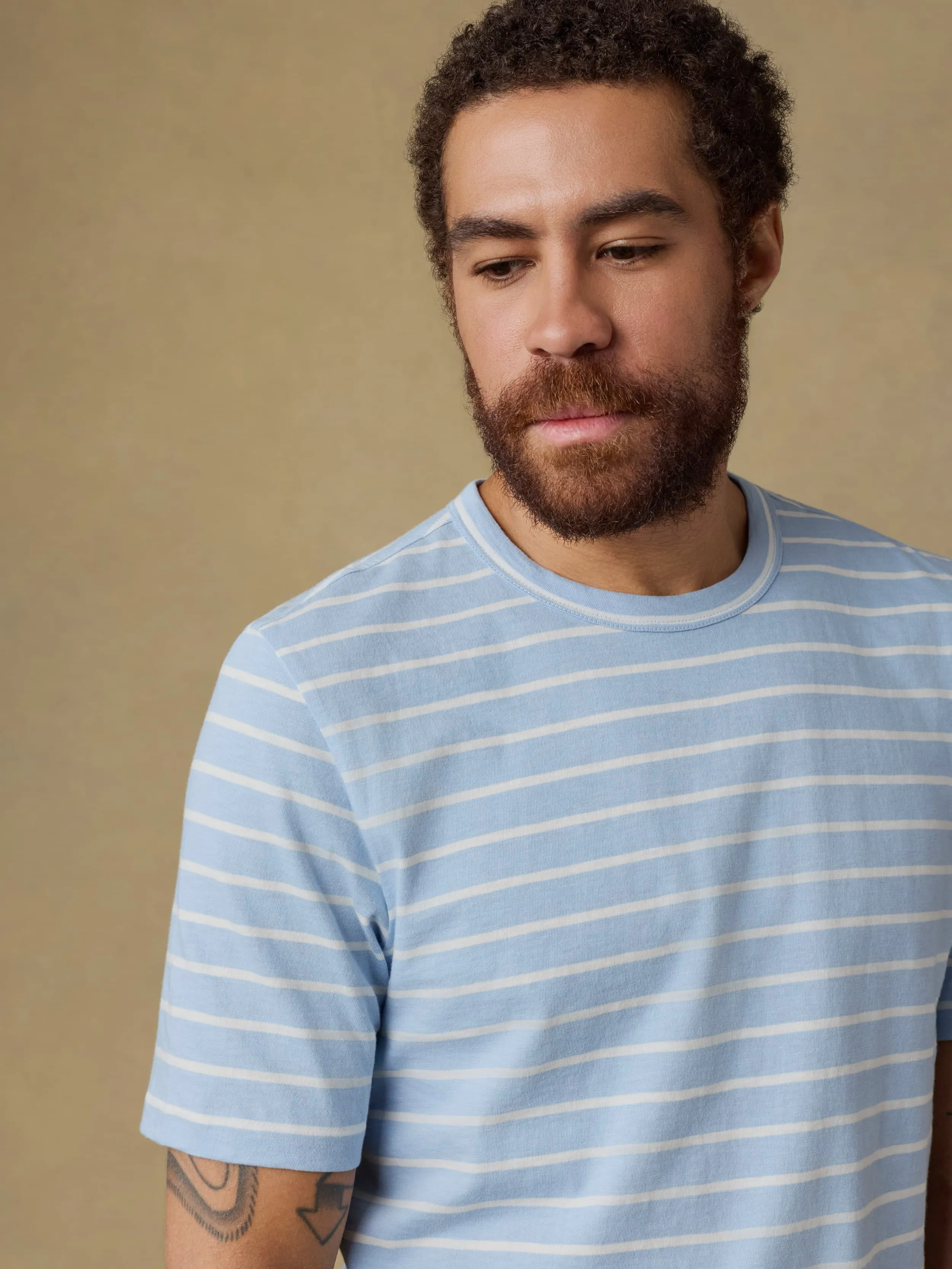 Sunwashed Regenerative Tee - Bermuda Sail Stripe sold by Faherty product image thumbnail 2