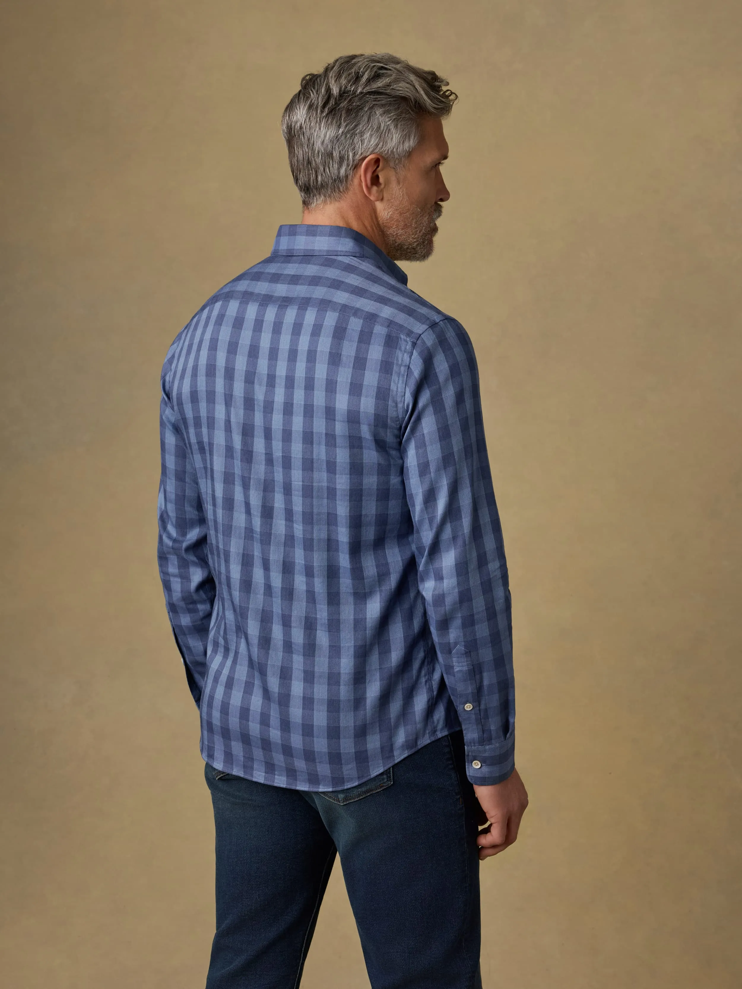 Movement™ Monterey Shirt - Navy Tide Check sold by Faherty product image thumbnail 3