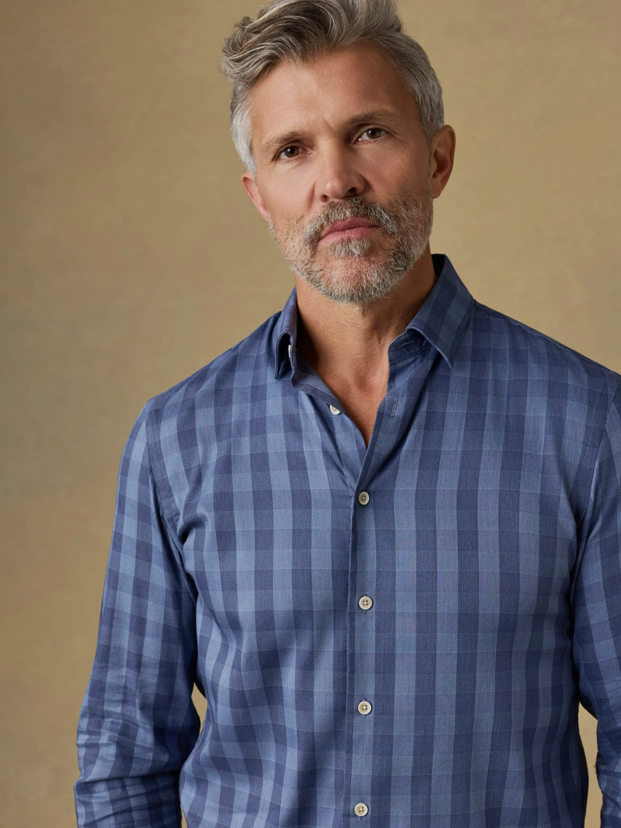 Movement™ Monterey Shirt - Navy Tide Check sold by Faherty product image thumbnail 4