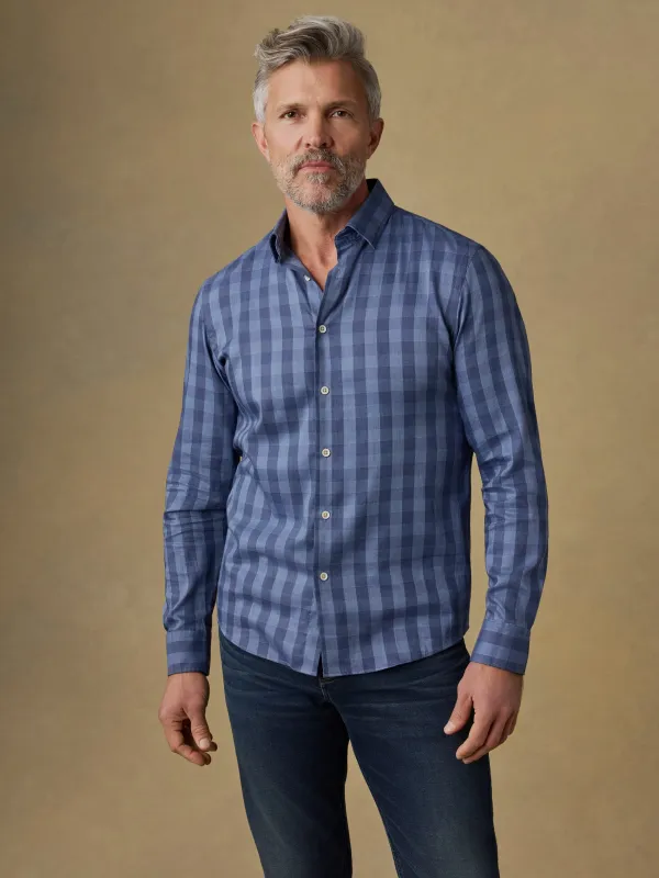 Movement™ Monterey Shirt - Navy Tide Check made by Faherty