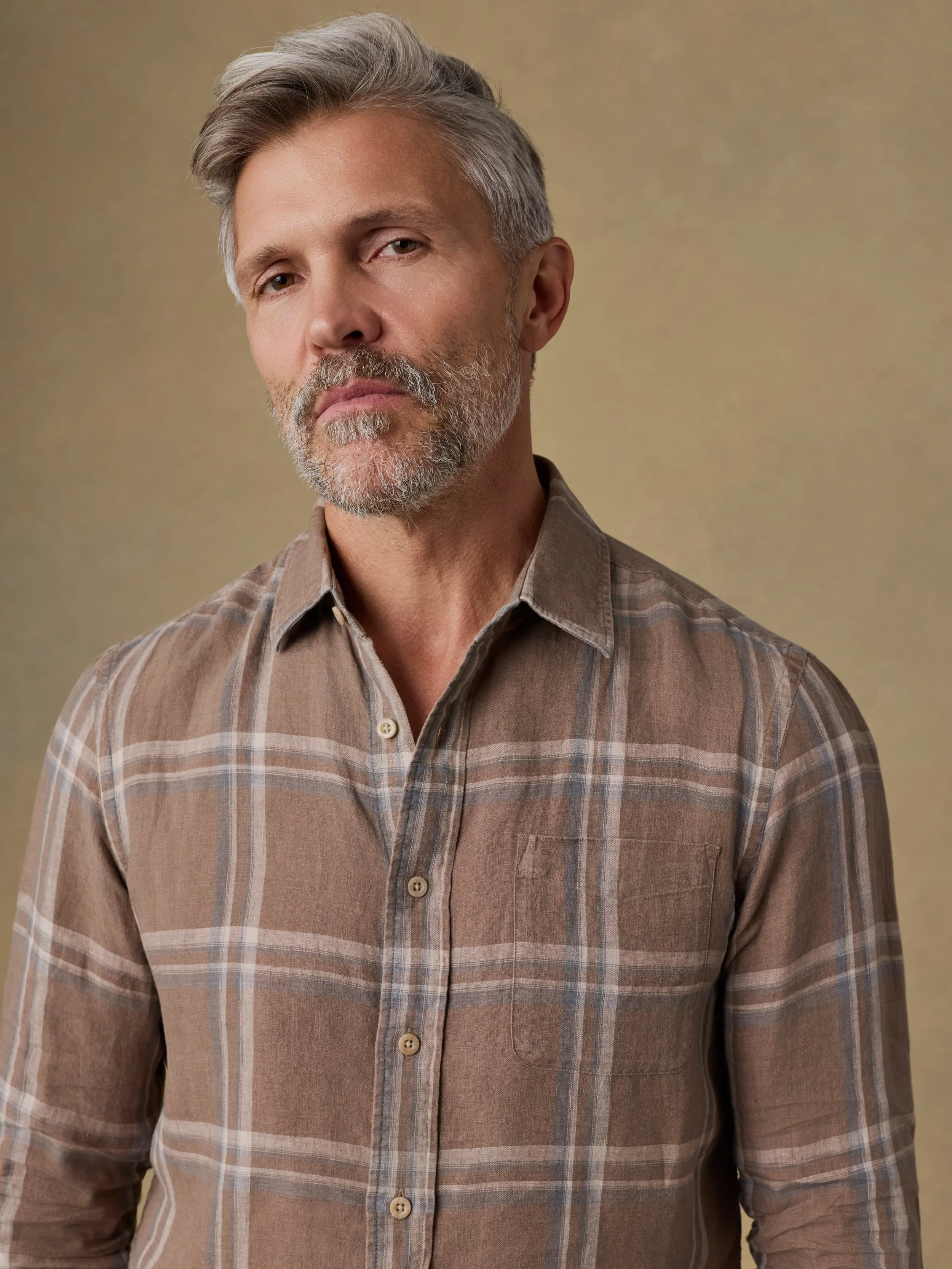 Laguna Linen Shirt - Driftwood Coast Plaid sold by Faherty product image thumbnail 2