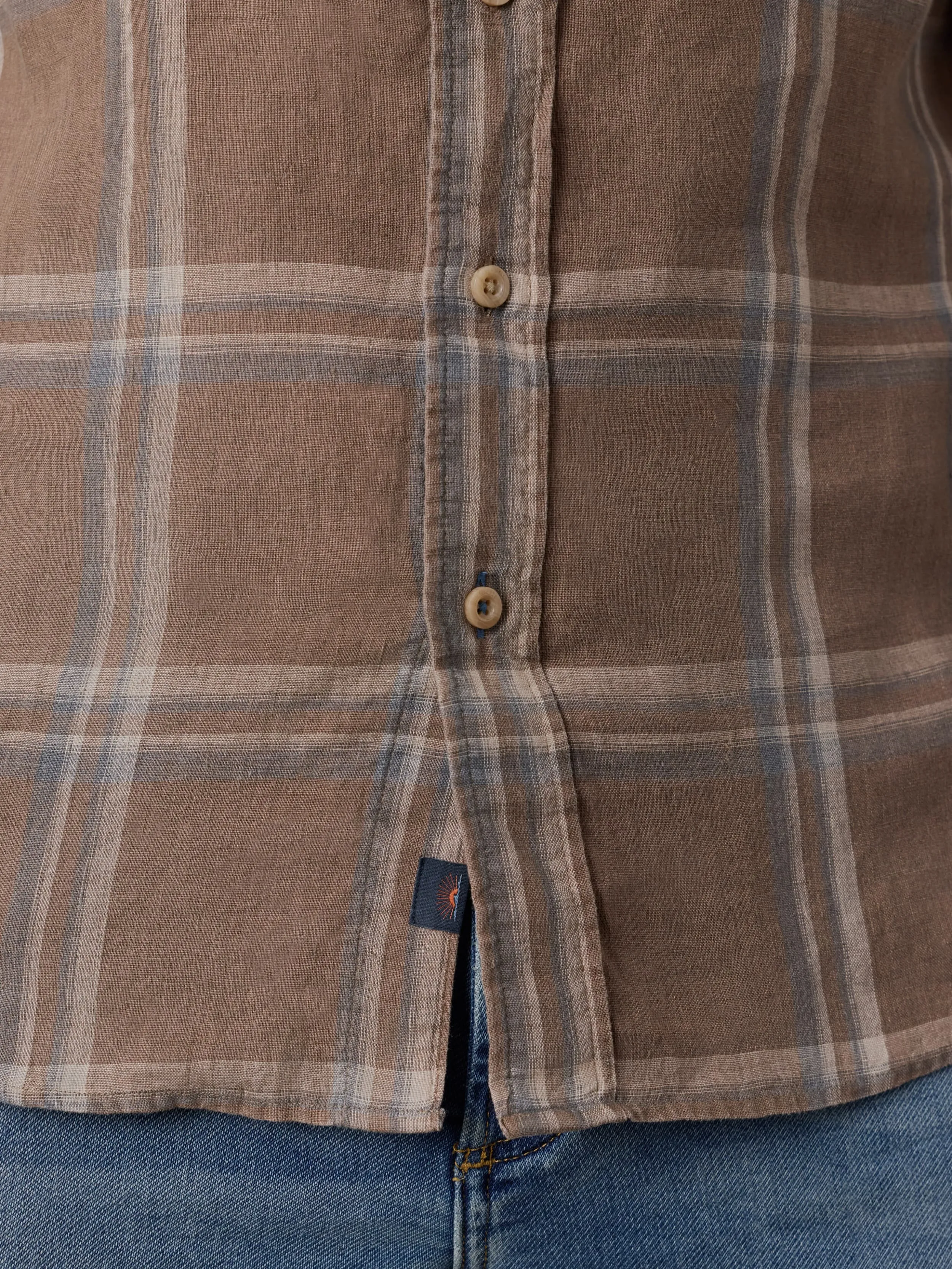 Laguna Linen Shirt - Driftwood Coast Plaid sold by Faherty product image thumbnail 5