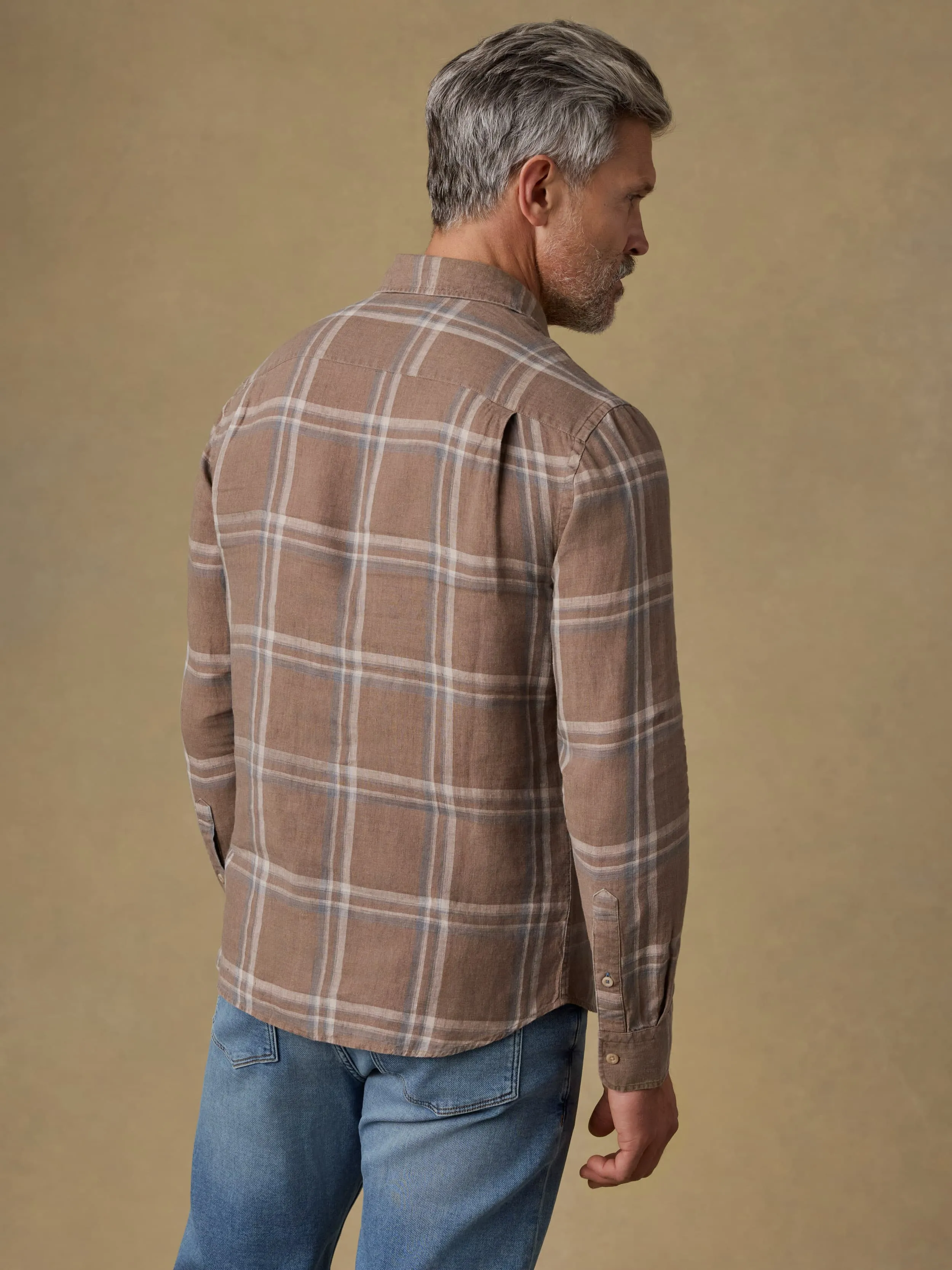 Laguna Linen Shirt - Driftwood Coast Plaid sold by Faherty product image thumbnail 3