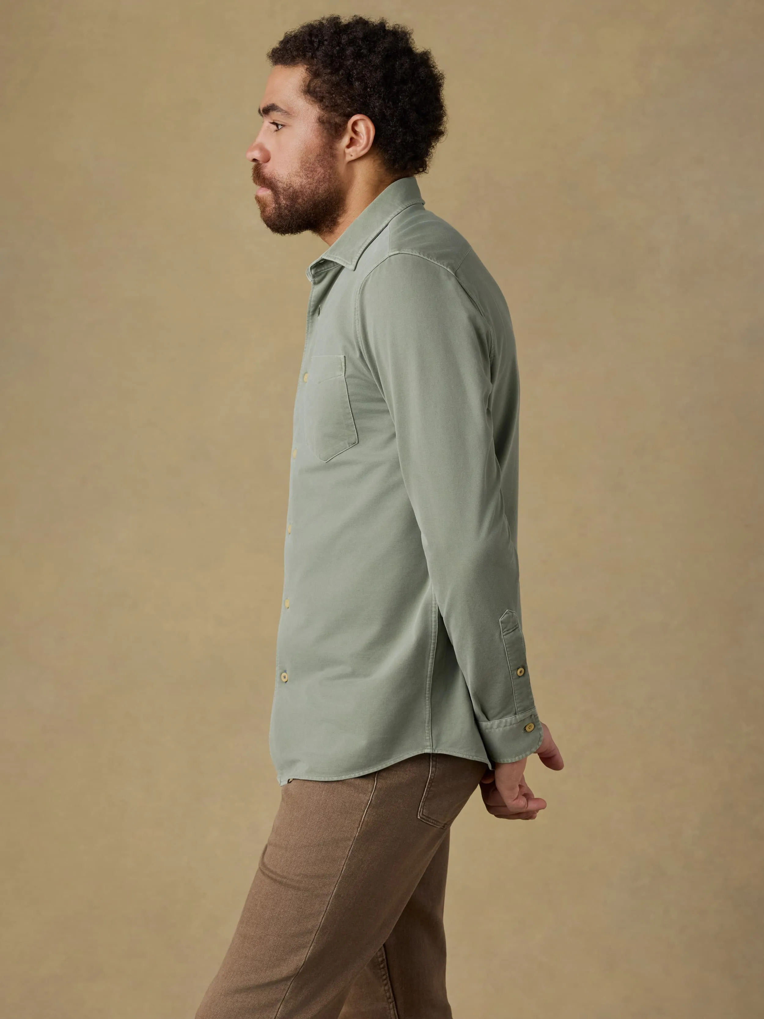 Costa Pique Shirt - Terrain Olive sold by Faherty product image thumbnail 4