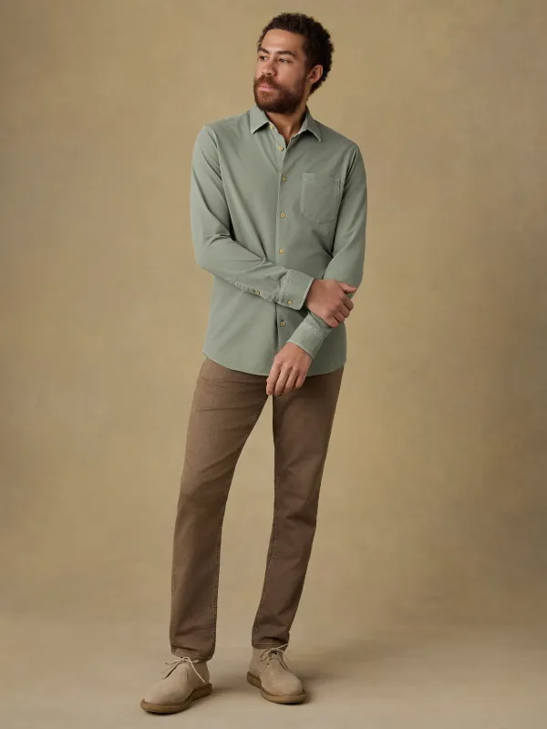 Costa Pique Shirt - Terrain Olive made by Faherty