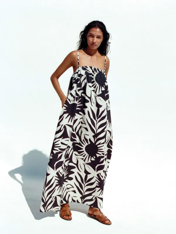 Coastal Poplin Kaua Dress - Garden Sonata made by Faherty