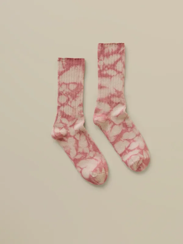 Sunwashed Tie Dye Sock - Faded Flag made by Faherty