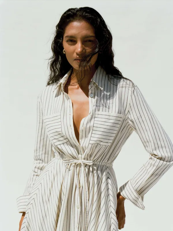 Catalina Shirtdress - Ocean Mist Stripe made by Faherty