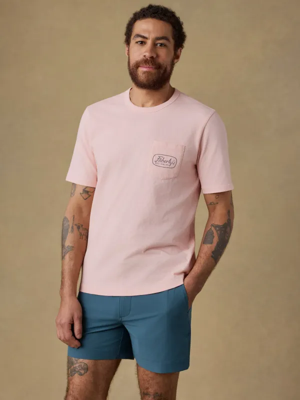 Surf Shop Sunwashed Pocket Tee - Pink Sand made by Faherty