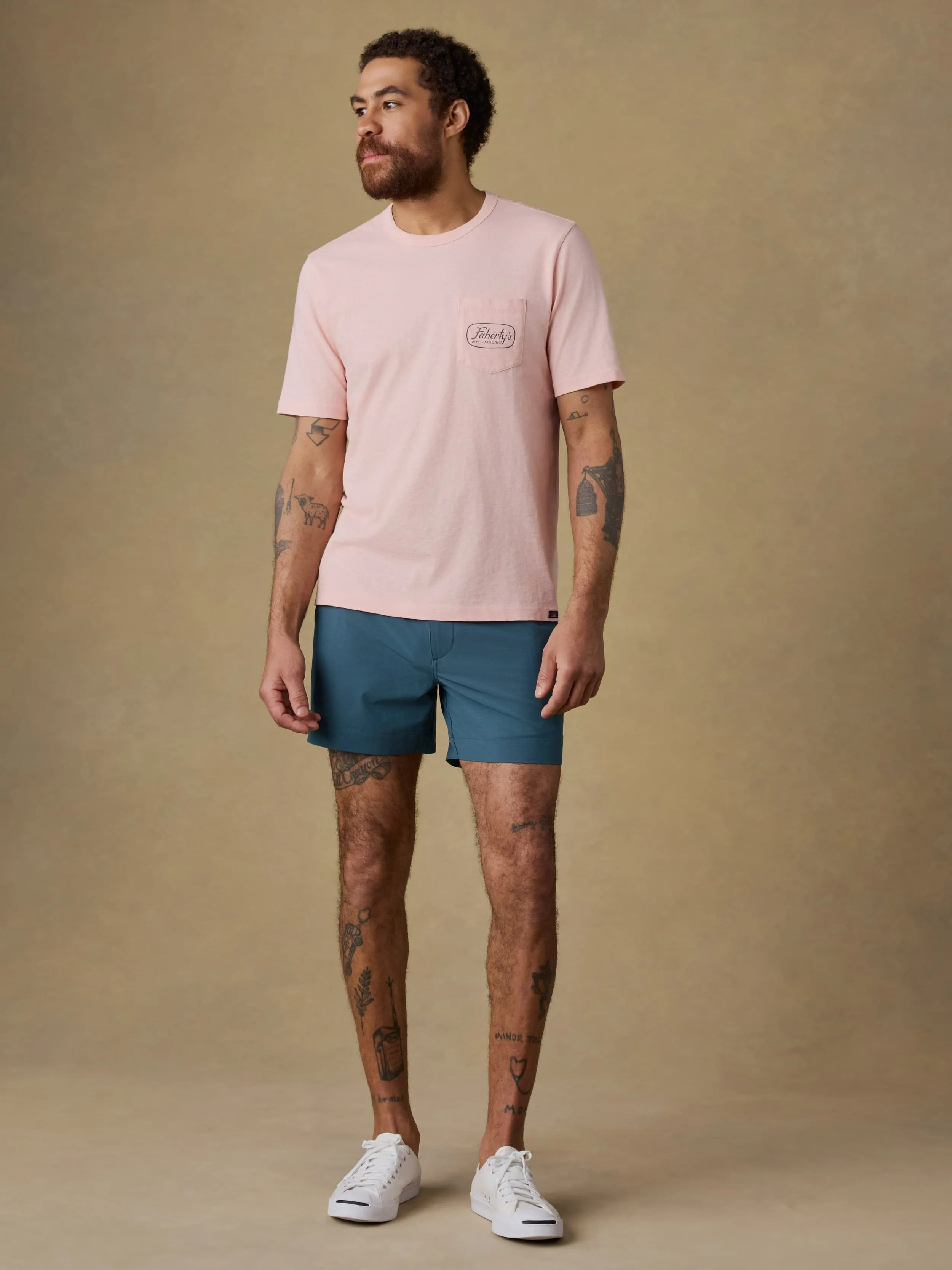 Surf Shop Sunwashed Pocket Tee - Pink Sand sold by Faherty product image thumbnail 4