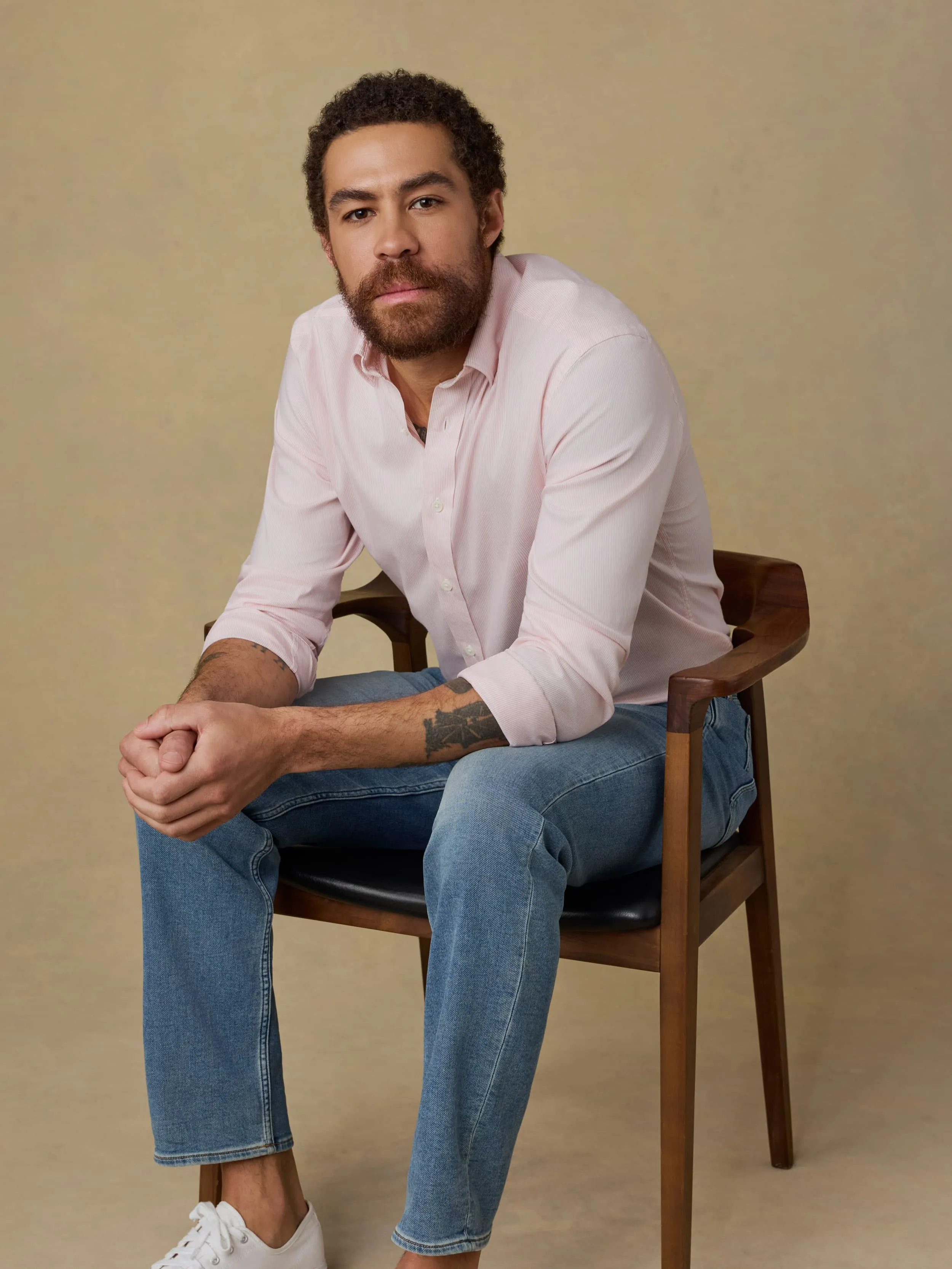 The Movement™ Shirt - Faded Rose Stripe sold by Faherty product image thumbnail 2