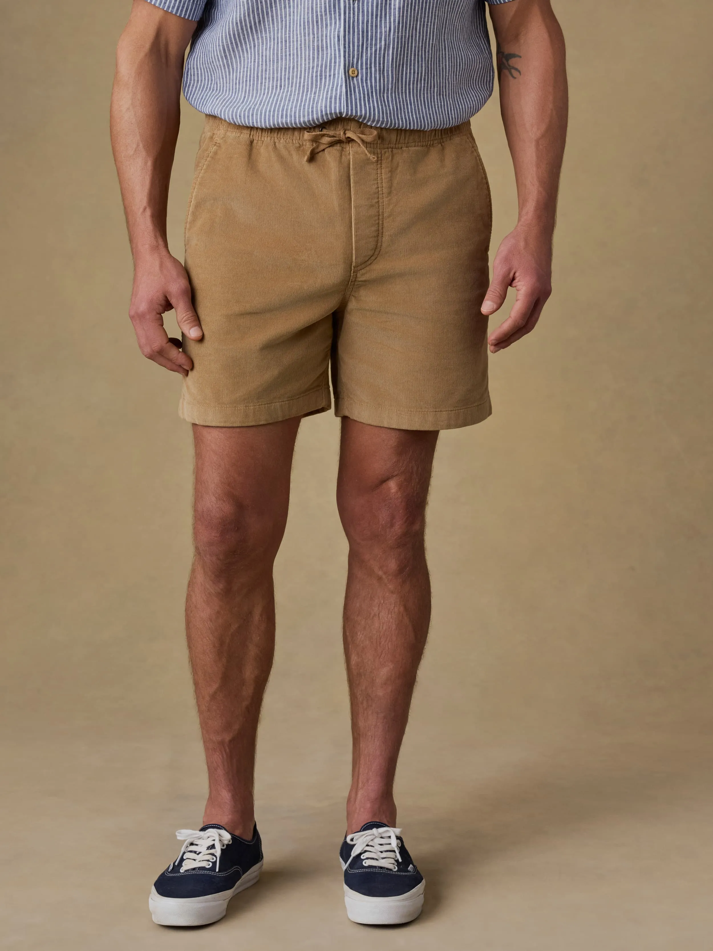Essential Corduroy Short - Dark Sand sold by Faherty product image thumbnail 2