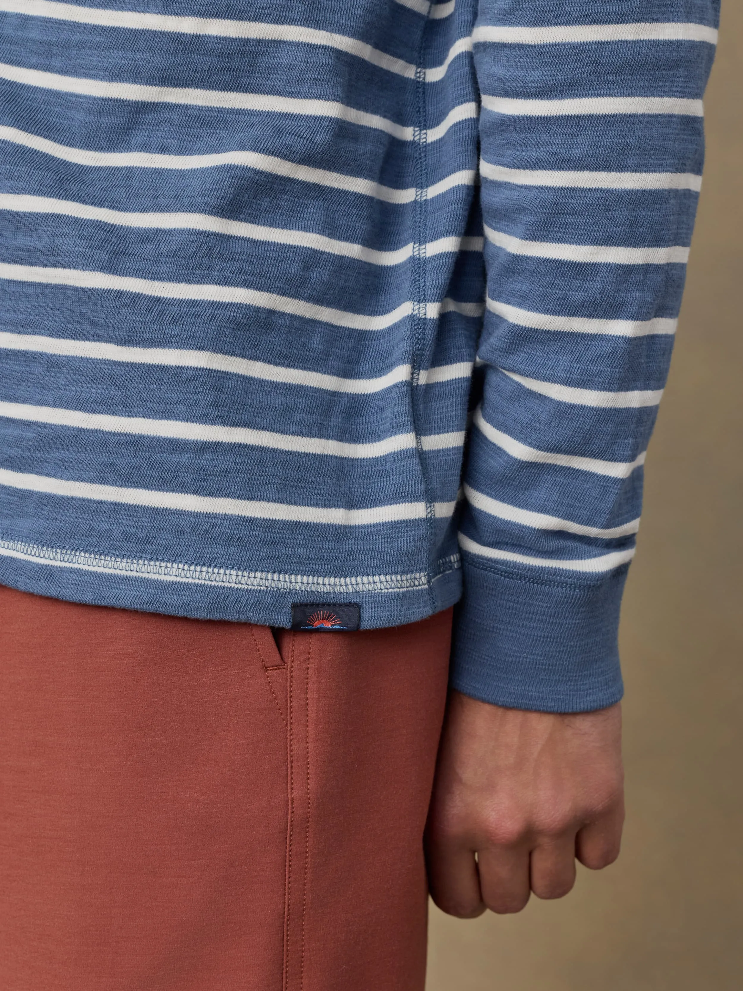 Sunwashed Organic Hoodie - Breaker Blue Breton Stripe sold by Faherty product image thumbnail 5
