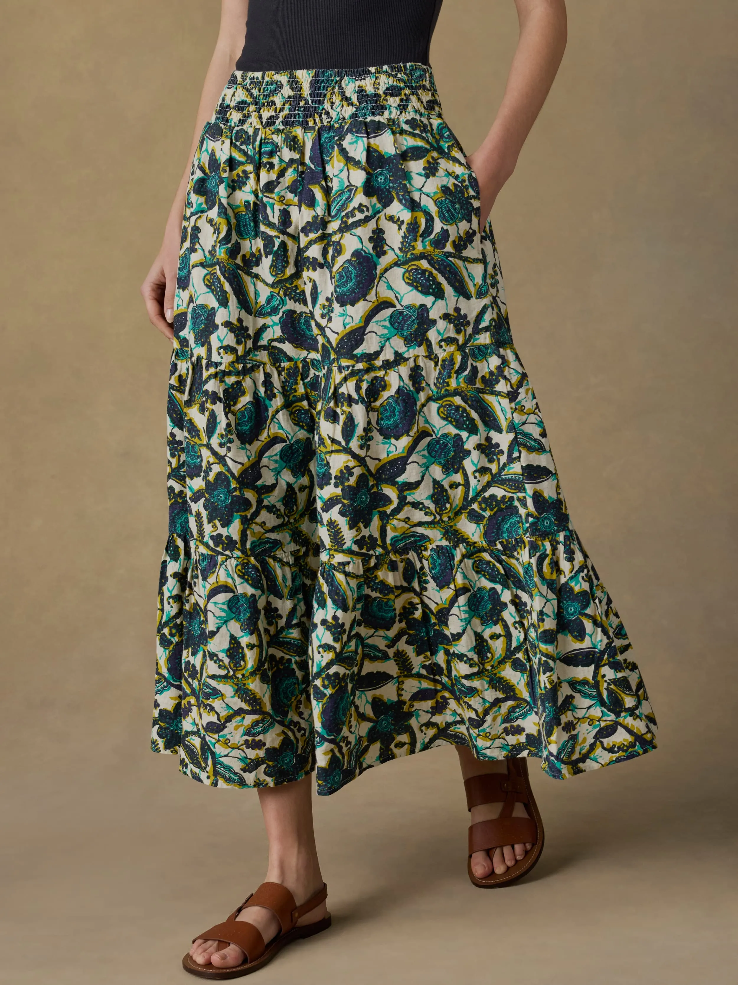 Montecito Linen Maxi Skirt - Tropics sold by Faherty product image thumbnail 3