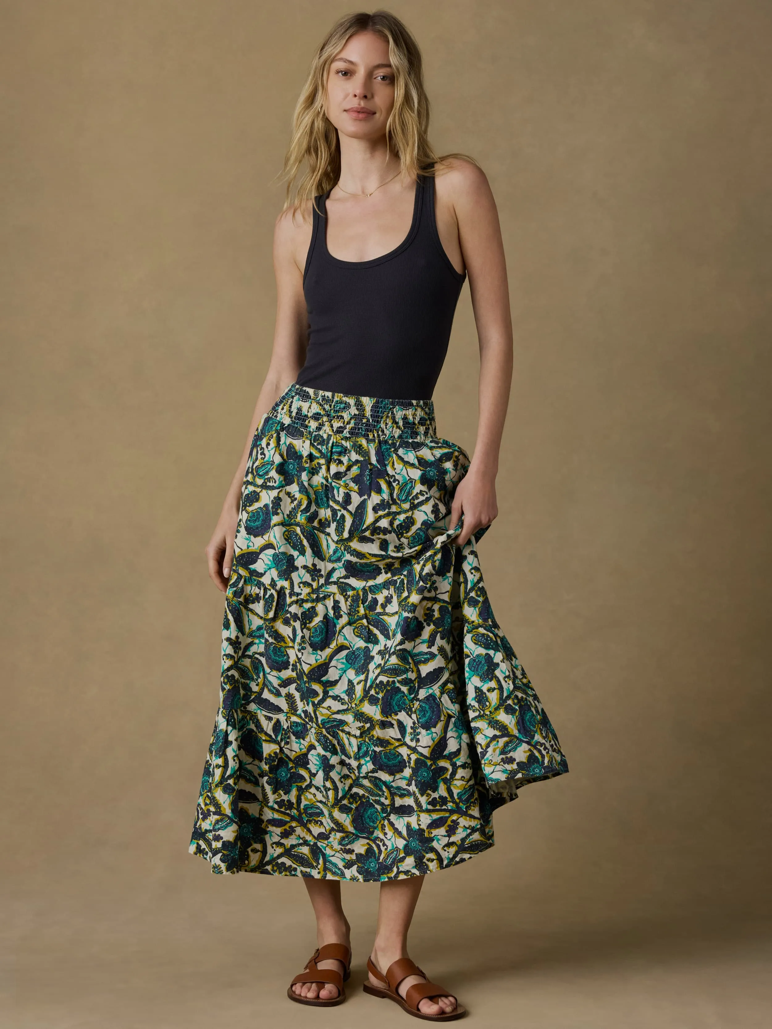 Montecito Linen Maxi Skirt - Tropics sold by Faherty product image thumbnail 2