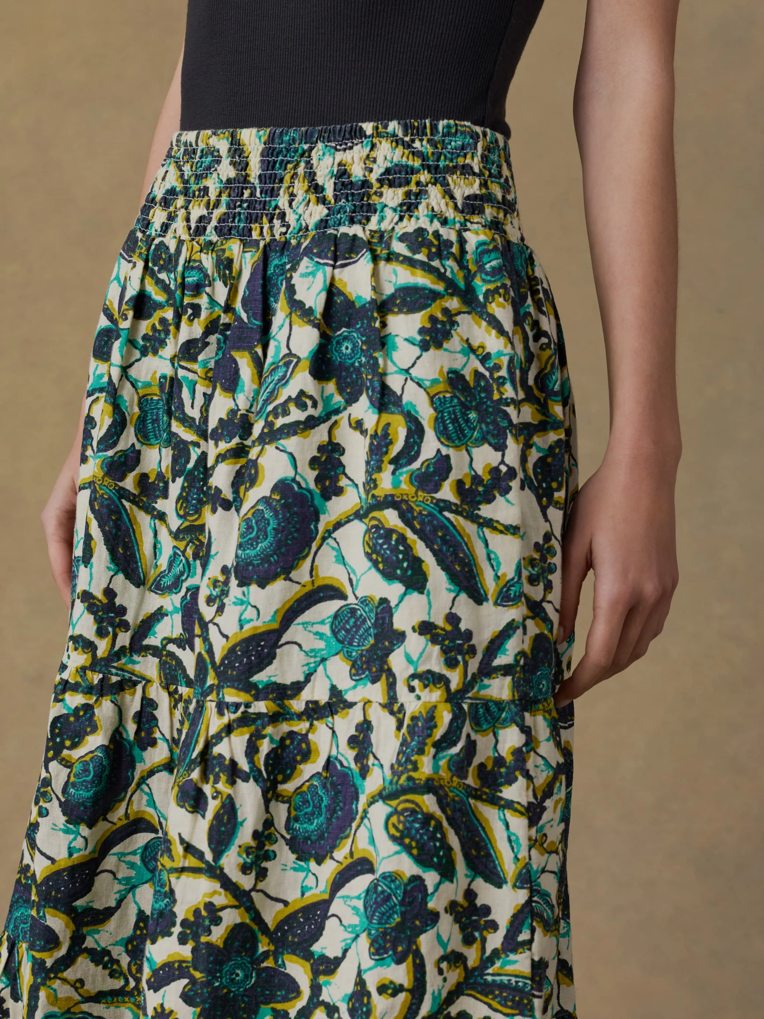 Montecito Linen Maxi Skirt - Tropics sold by Faherty product image thumbnail 5