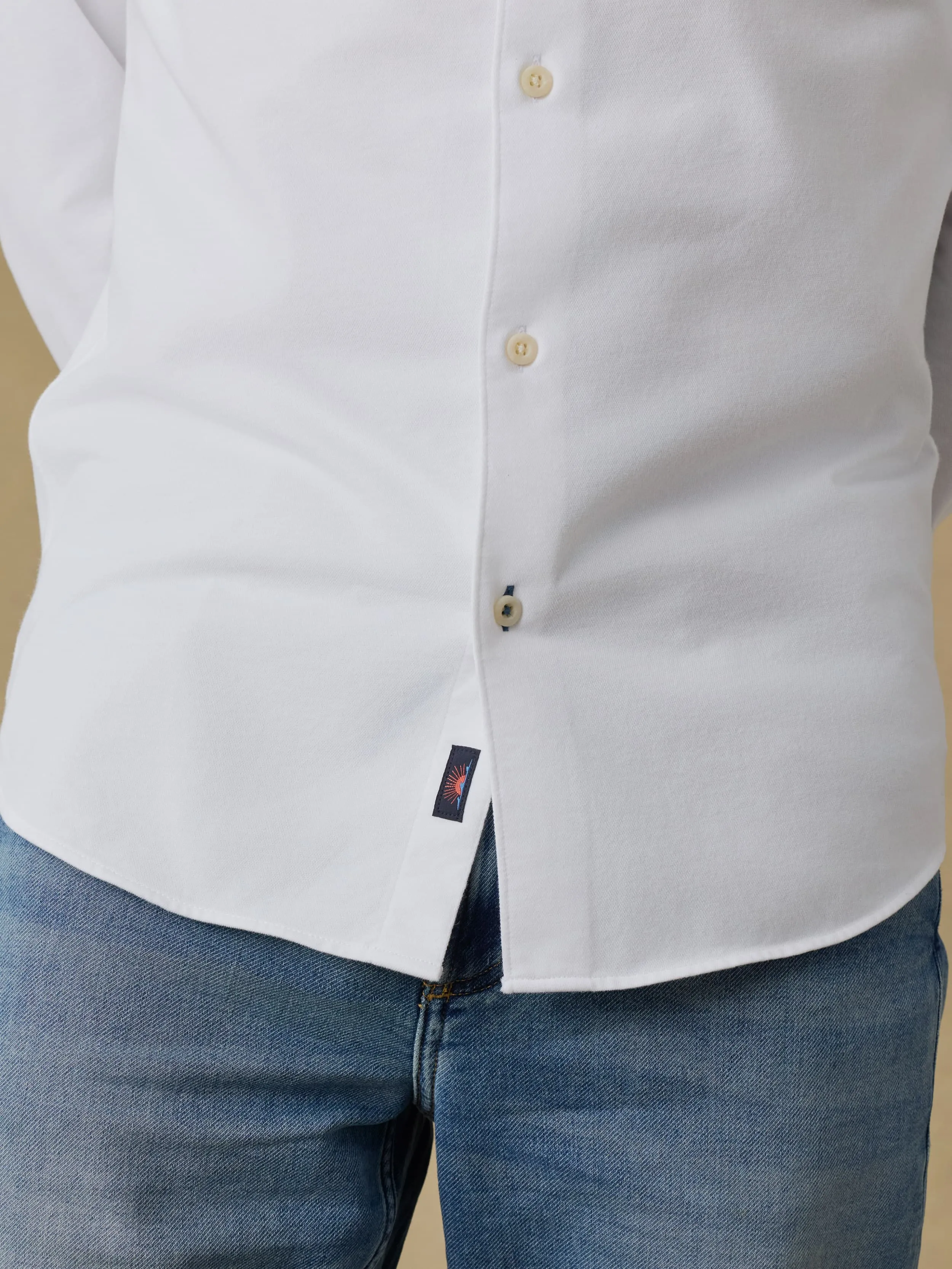 Costa Pique Shirt - Pure White sold by Faherty product image thumbnail 5