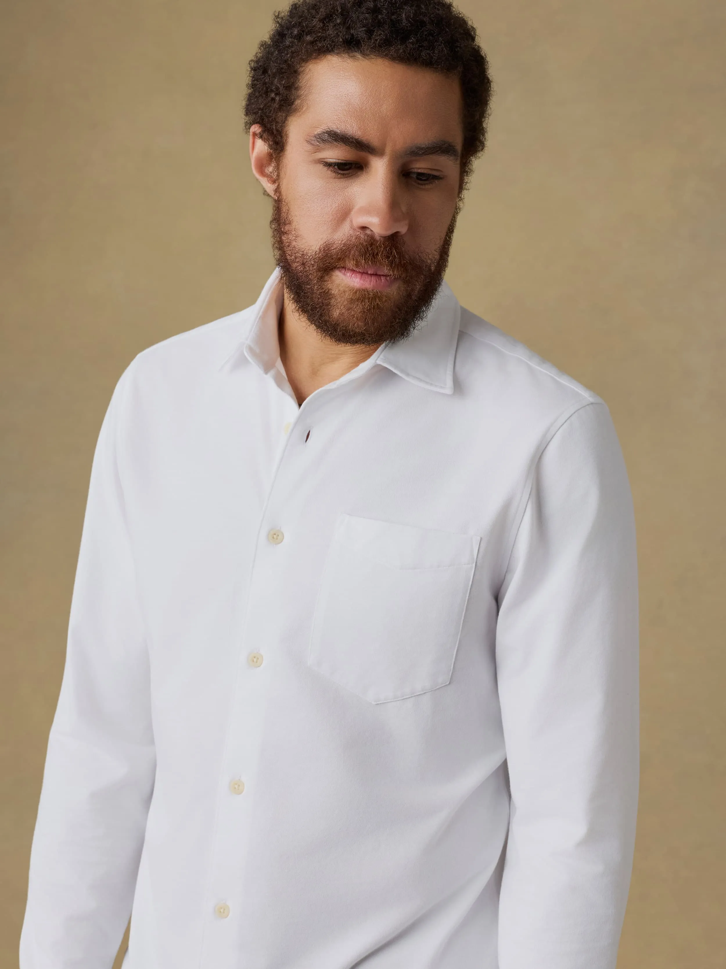 Costa Pique Shirt - Pure White sold by Faherty product image thumbnail 2