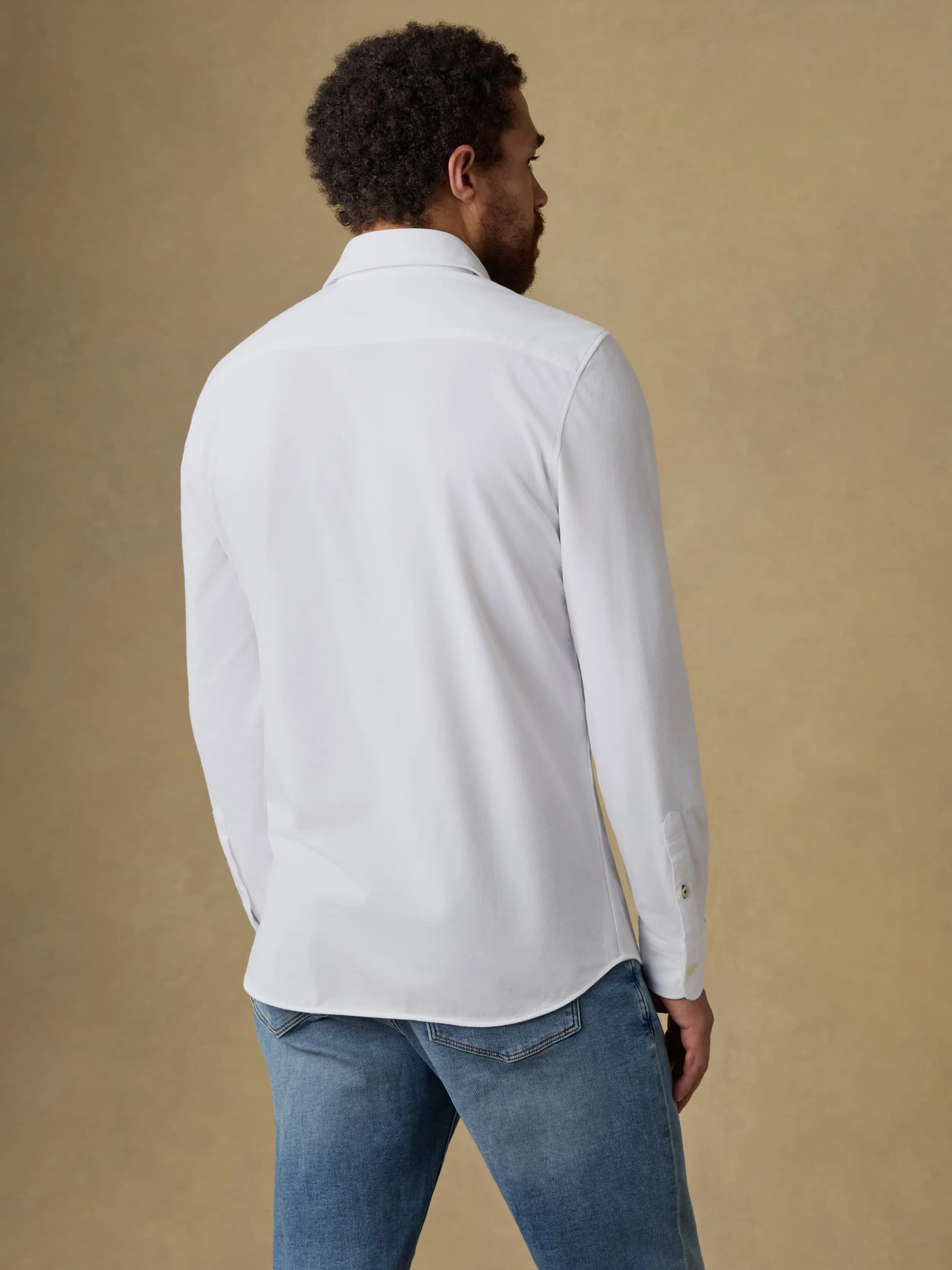 Costa Pique Shirt - Pure White sold by Faherty product image thumbnail 3