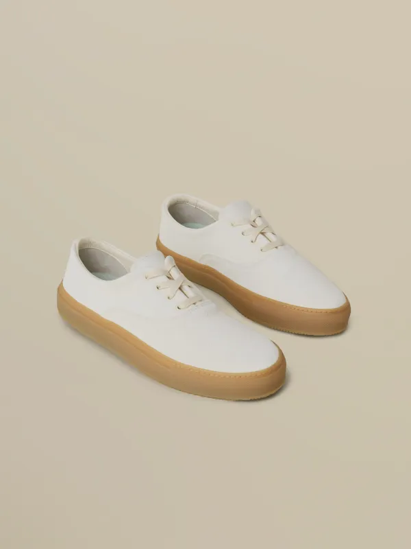 Faherty X Opie Way Deck Sneaker - Off White made by Faherty