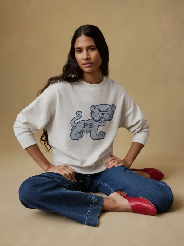 Penn State High Standard Vintage Crew - Ice Grey Heather made by Faherty