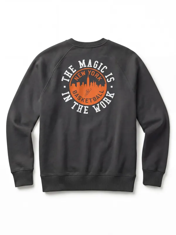 Jalen Brunson High Standard Fleece Crewneck - Mountain Black made by Faherty