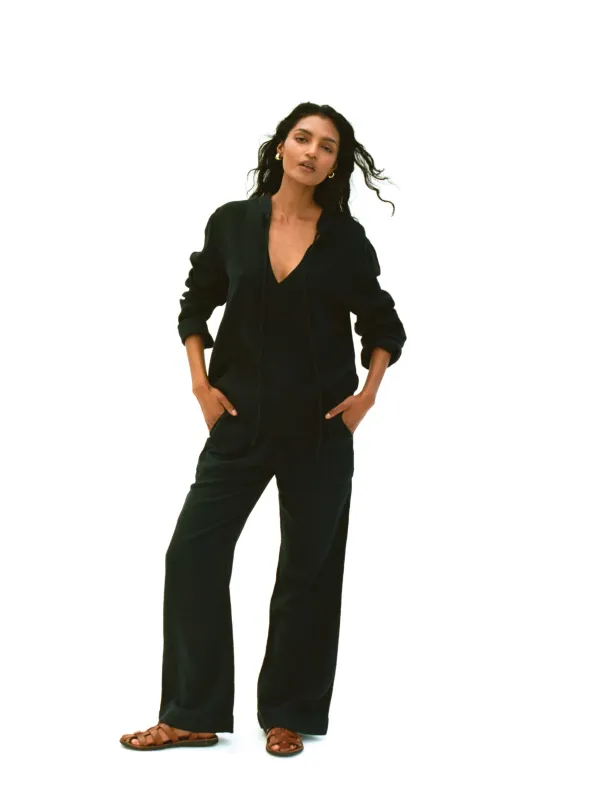 Laidback Gauze Pant - Black made by Faherty