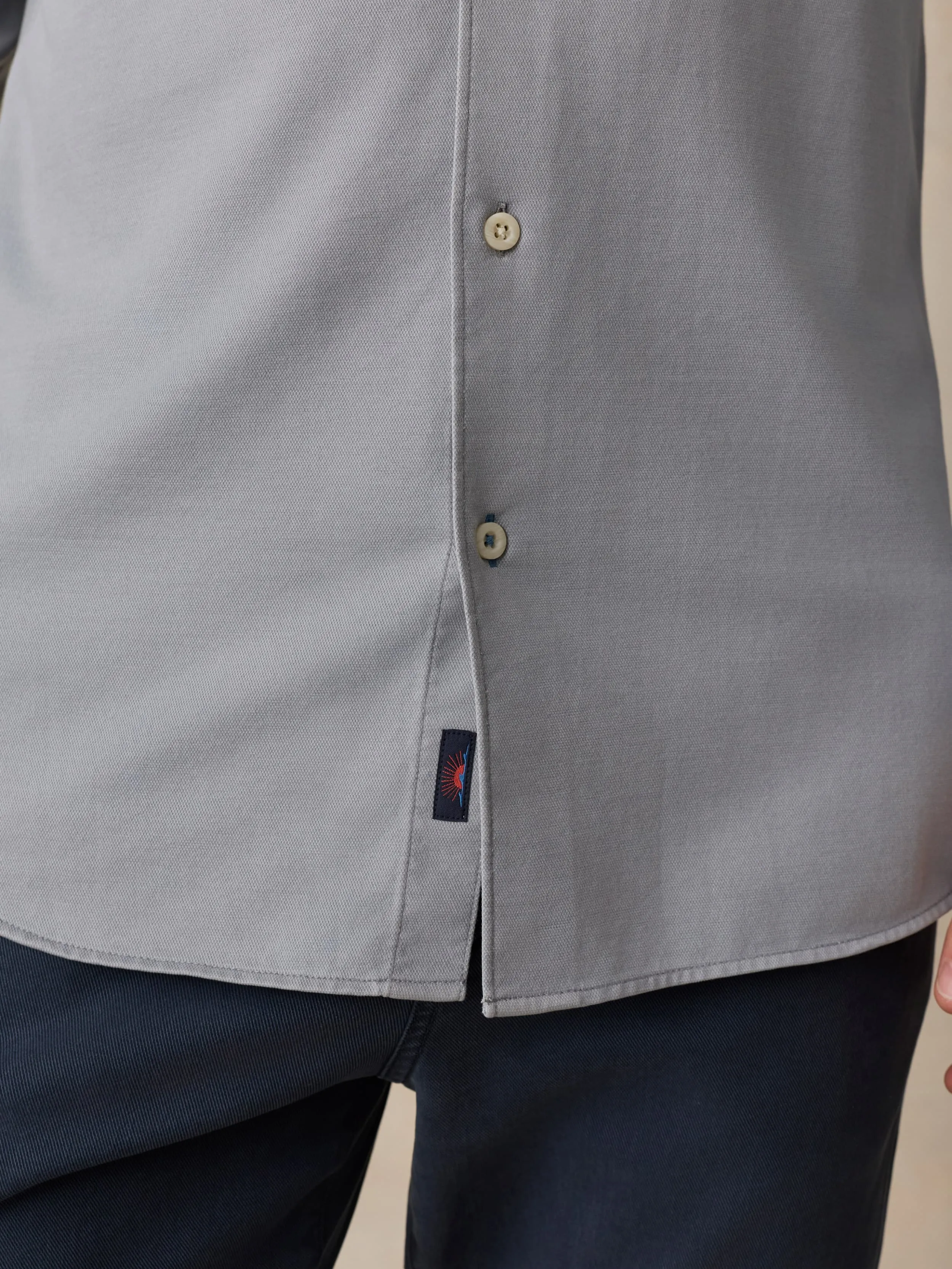 Costa Pique Shirt - Wind Grey sold by Faherty product image thumbnail 5