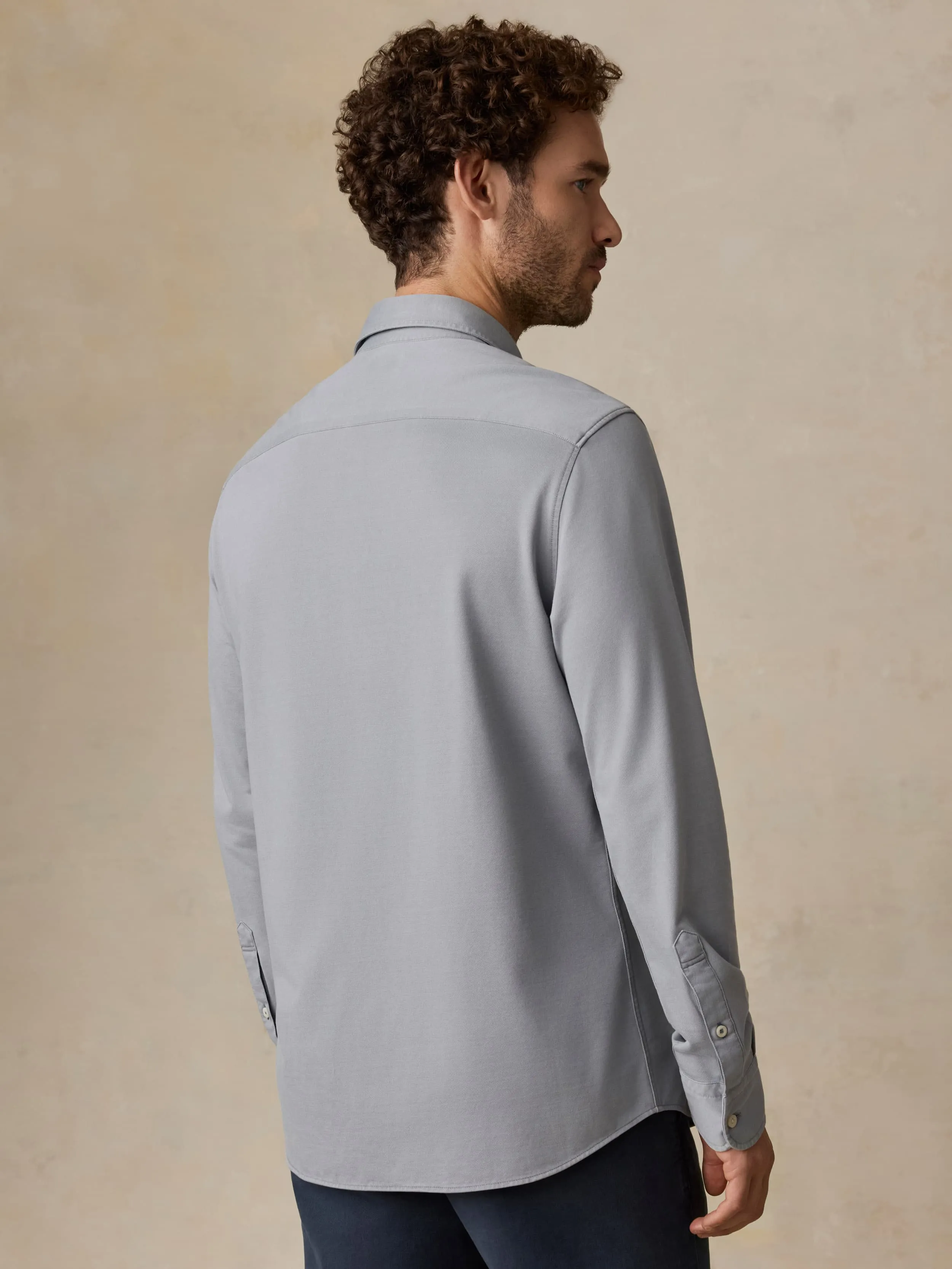 Costa Pique Shirt - Wind Grey sold by Faherty product image thumbnail 4