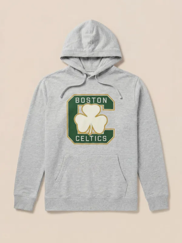 Boston Celtics Sunwashed Organic Hoodie - Light Grey Heather made by Faherty
