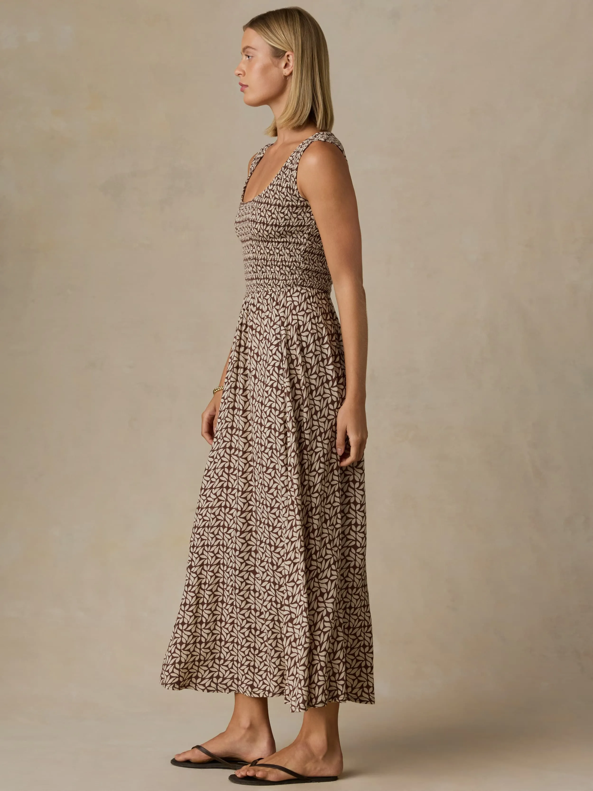 Sophia Smocked Dress - Chocolate Petal sold by Faherty product image thumbnail 5