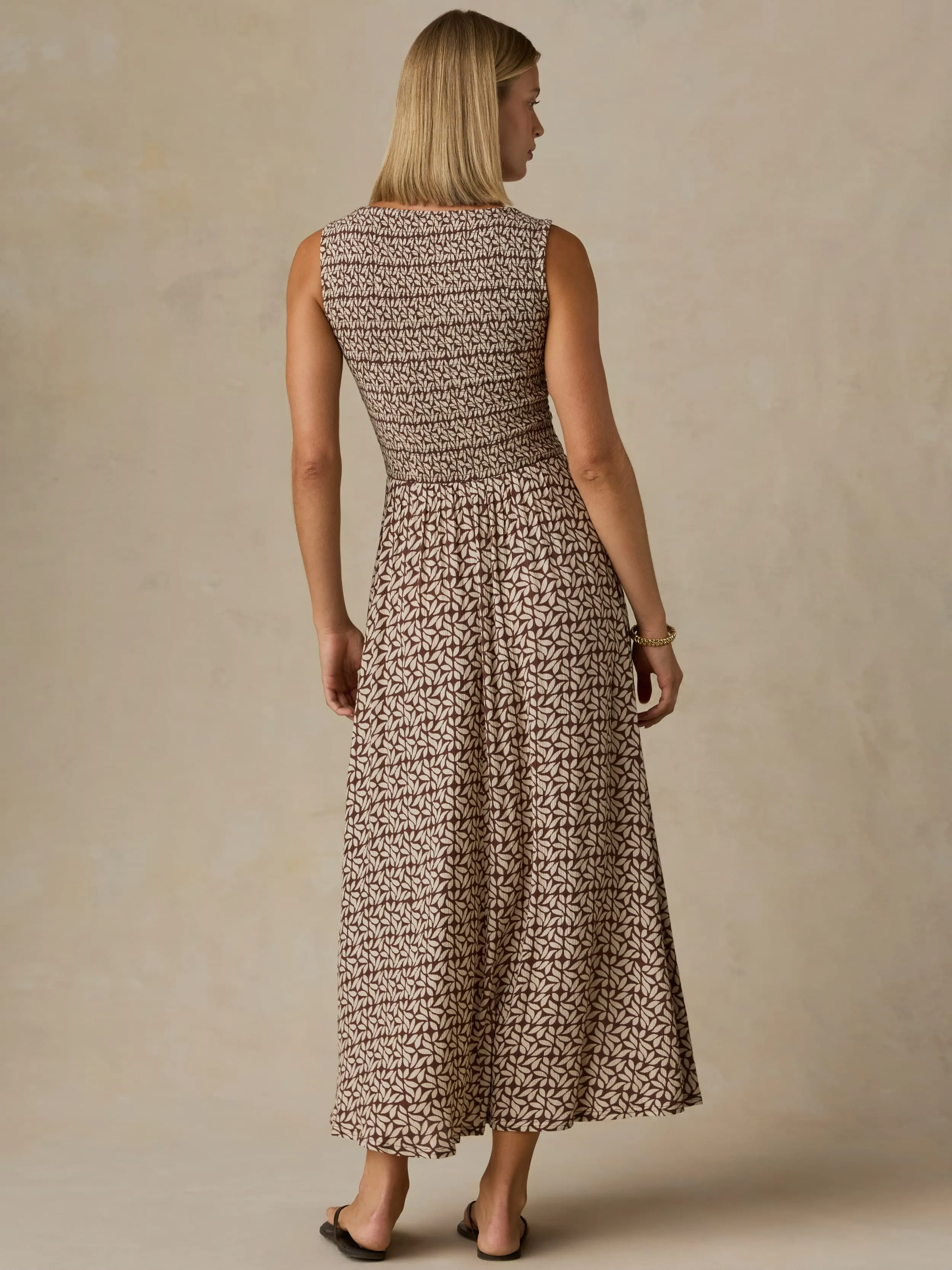 Sophia Smocked Dress - Chocolate Petal sold by Faherty product image thumbnail 3