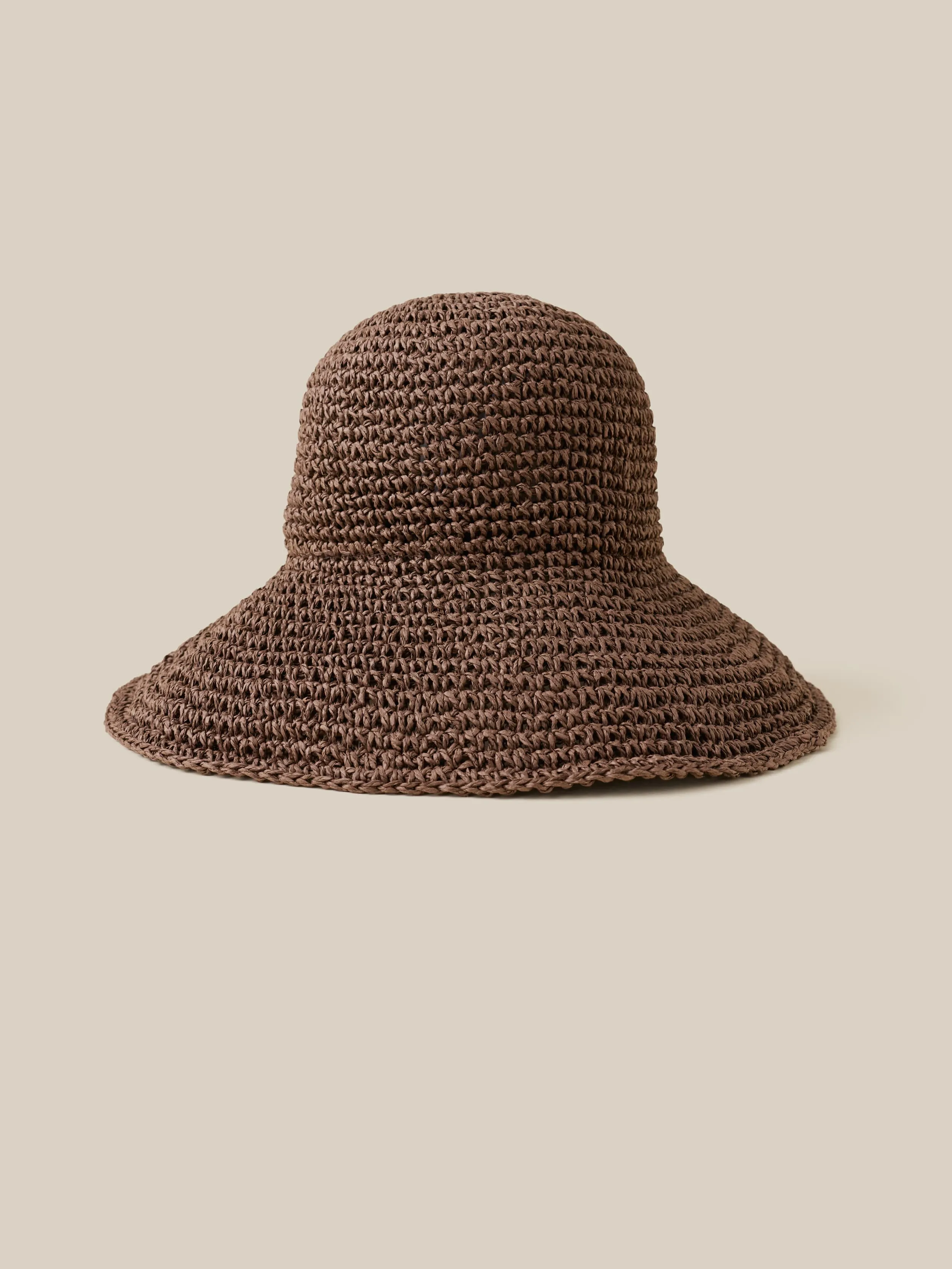 Women's Straw Sun Hat - Chocolate sold by Faherty