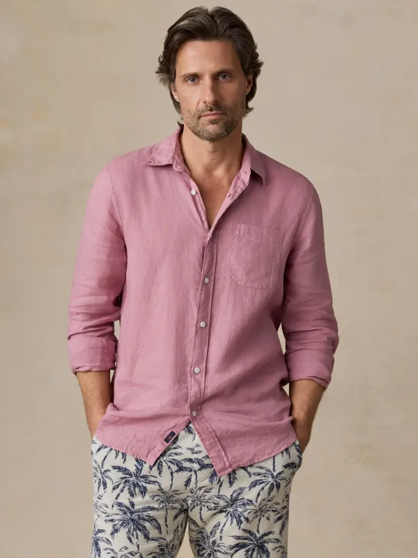 Sunwashed Linen Shirt - Berry made by Faherty