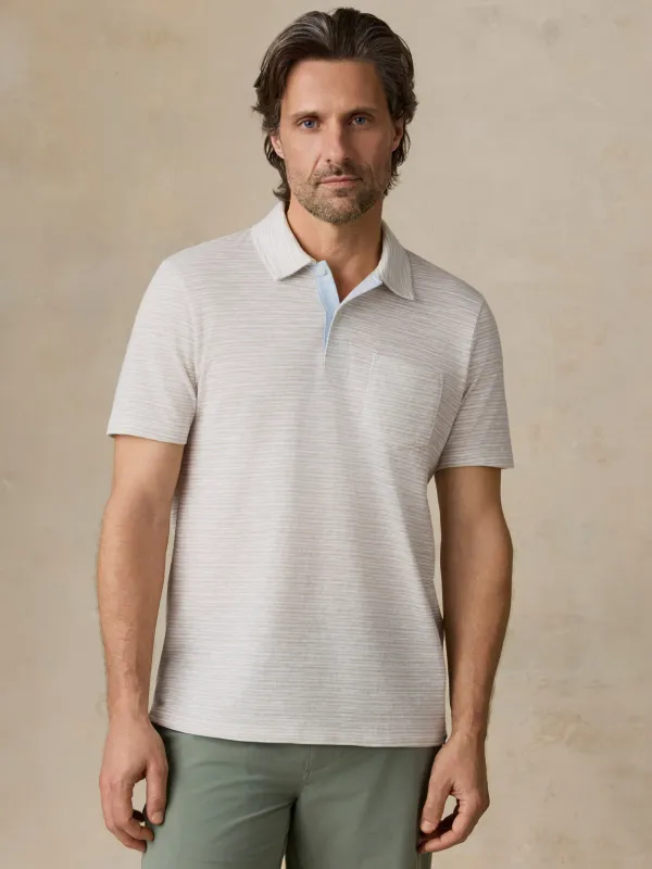 Short-Sleeve Breeze Polo - Desert Wake Stripe made by Faherty